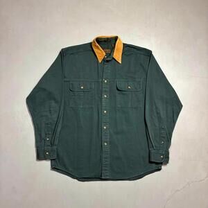 Vintage 90s Eddie Bauer Men's Rufton Twill Shirt Sz L